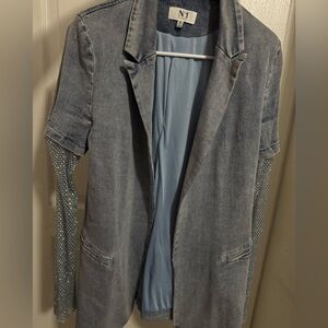 Denim Jacket with Silver Accents